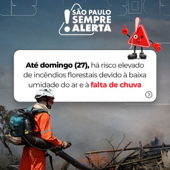 Alerta de risco para incêndios em vegetação
